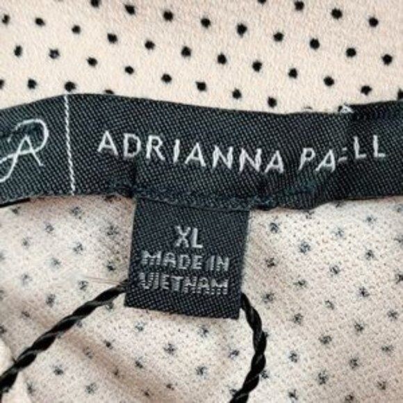 Adrianna Papell Ruffled Cap Sleeve Mini Polka Dot Blouse Top Size XL - Picture 8 of 11